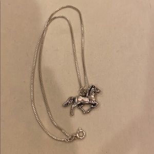 Girl’s silver horse necklace